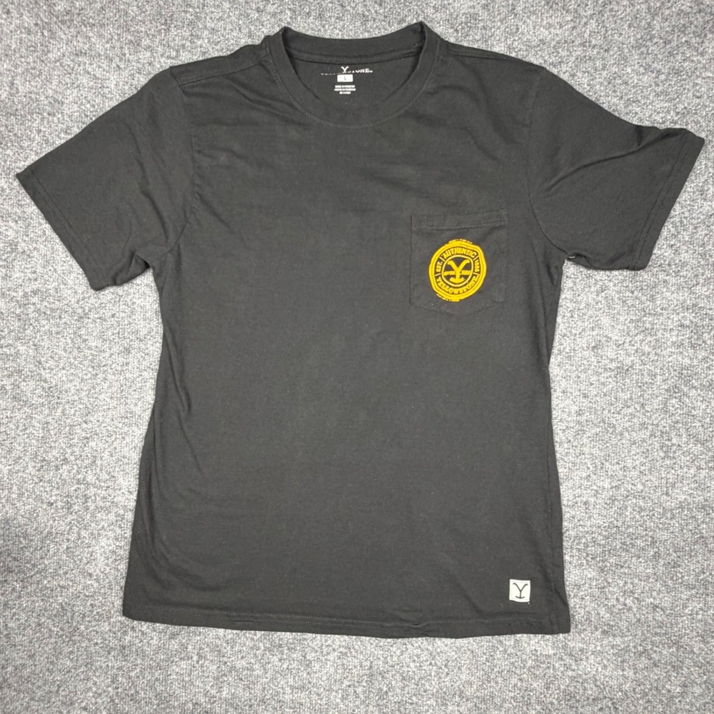 Yellowstone Dutton Ranch Graphic Pocket T-Shirt Mens Large Black Short Sleeve